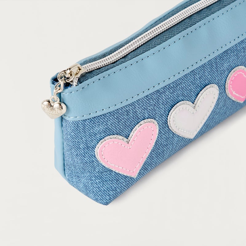 OMG Hearts Denim Pencil Caseheart Denim-1- (Polyester) Blue \ 3.75X8.50X2.00 - Image 3